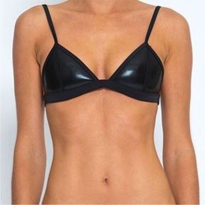 Faux leather triangl bikini